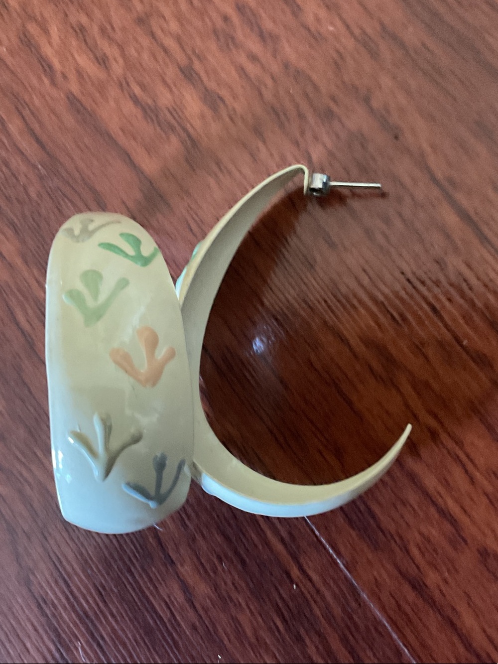 Cream Multi-Accent Hoop Earrings - Women's Accessories approximately 2”